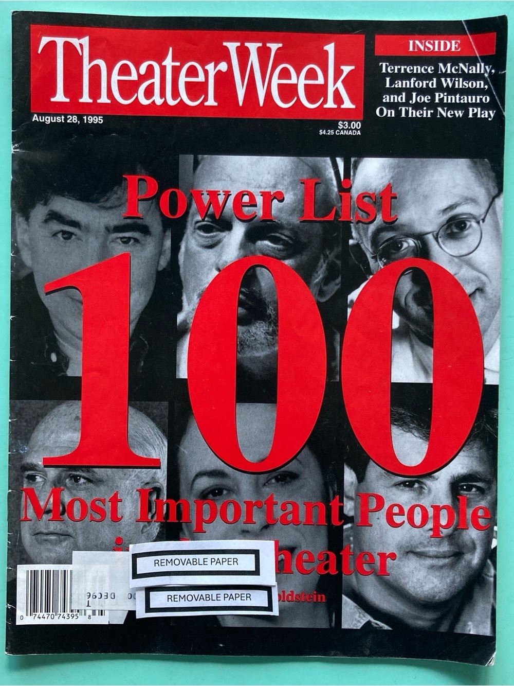 Power List 100 Important People In Theater Week Magazine August 28 1995 Label